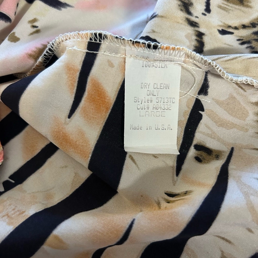 Sky Halter Animal Print Silk Dress with Gold Chain Detail SZ L - Picture 8 of 8